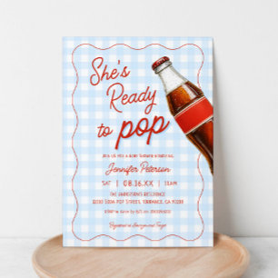 Blue Ready to Pop Soda Pop Cola Baby Dusche Einladung