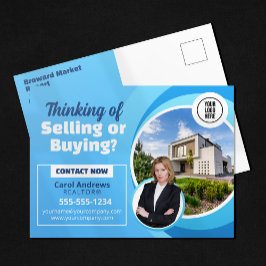 Blue Real Anwesen Market Report Realtor & Broker Postkarte