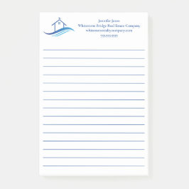 Blue Real Estate Company House Custom Lined Post-it Klebezettel