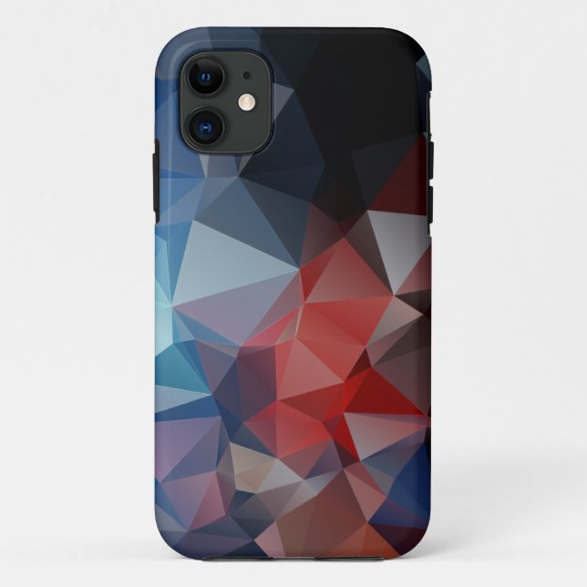 Blue Red Abstrakt Pyramid Muster Case-Mate iPhone Hülle (Rückseite)