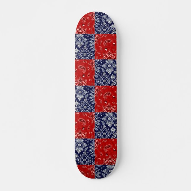 Blue & Red Bandana Skateboard (Vorne)