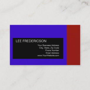 Blue Red Black Simple Schlicht Business Card Visitenkarte