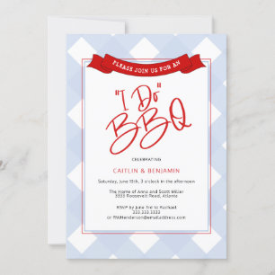 Blue Red Buffalo Kariert I Do GRILLEN Brautparty I Einladung