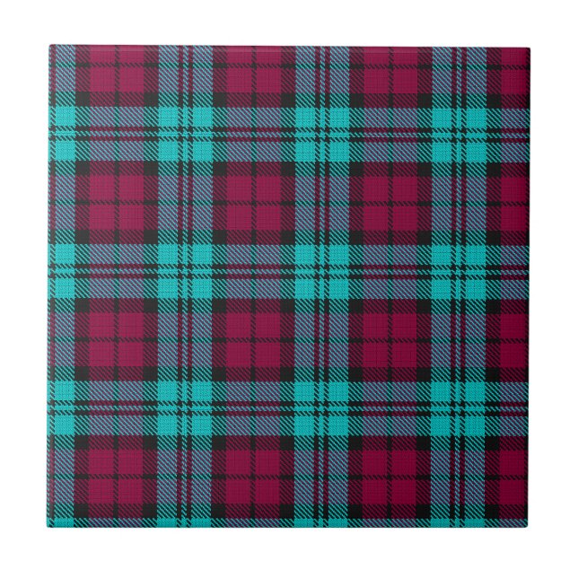 Blue Red Campbell Tartan Blackwatch Kariert Fliese (Vorderseite)