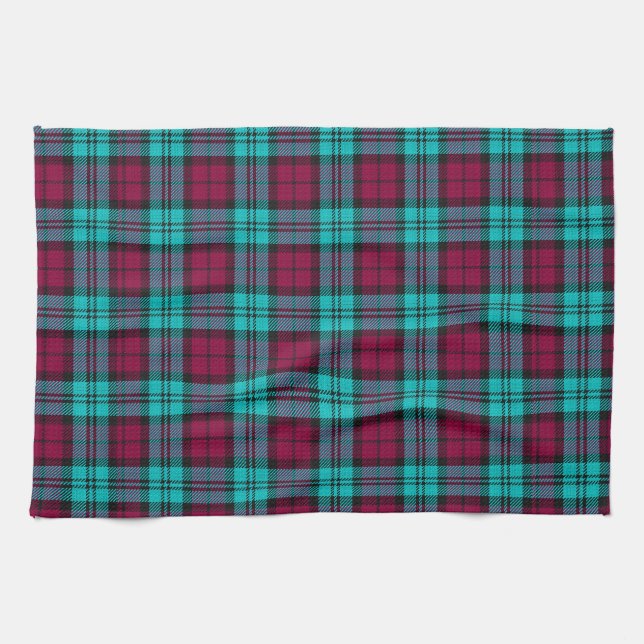 Blue Red Campbell Tartan Blackwatch Kariert Geschirrtuch (Horizontal)