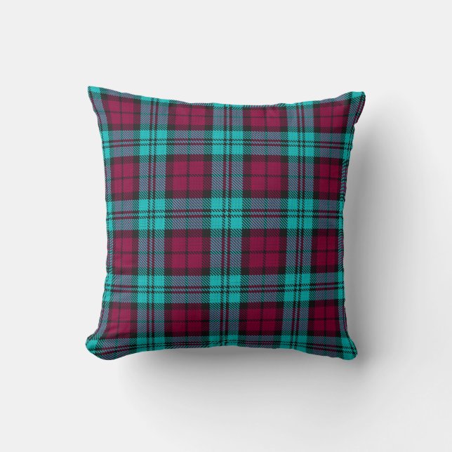 Blue Red Campbell Tartan Blackwatch Kariert Kissen (Vorderseite)