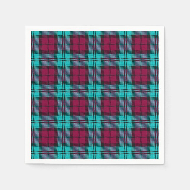 Blue Red Campbell Tartan Blackwatch Kariert Serviette (Vorderseite)