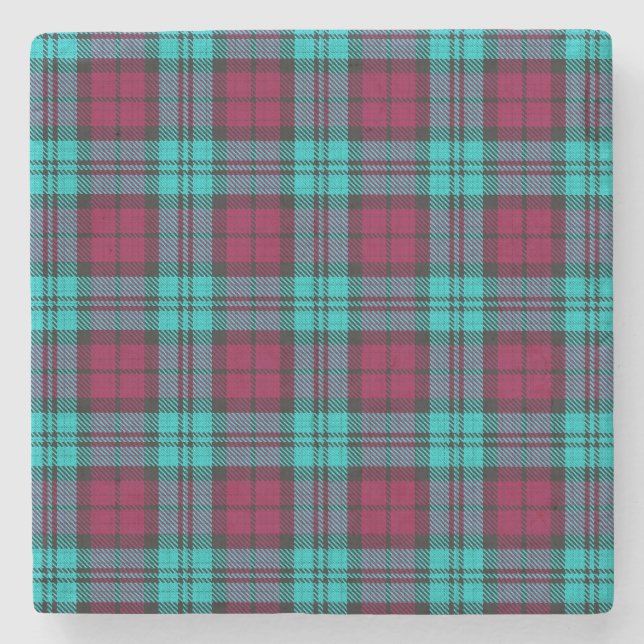 Blue Red Campbell Tartan Blackwatch Kariert Steinuntersetzer (Vorderseite)