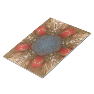 Blue Red Christmas Decoration Baubles Notizblock