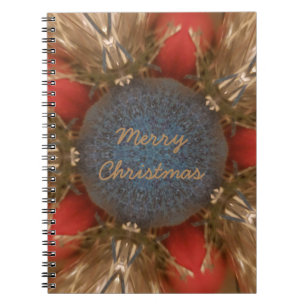 Blue Red Christmas Decoration Baubles Notizblock