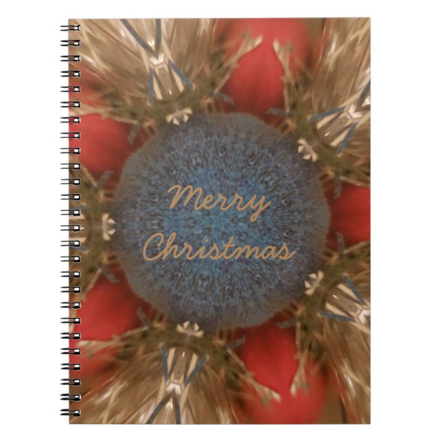 Blue Red Christmas Decoration Baubles Notizblock (Vorderseite)