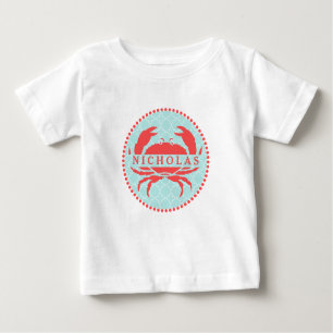 Blue+ Red Crab Romper Baby T-shirt