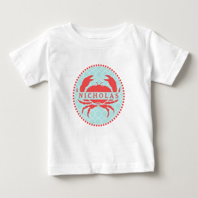 Blue+ Red Crab Romper Baby T-shirt (Vorderseite)