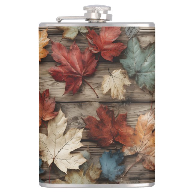 BLUE RED CREAM FALL AUTUMN LEAVES FLACHMANN (Vorderseite)