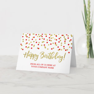 Blue Red Dots Business von Group Birthday Card Karte