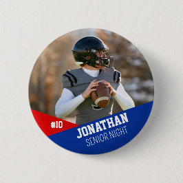 Blue Red Football Button Senior Night Team Kids