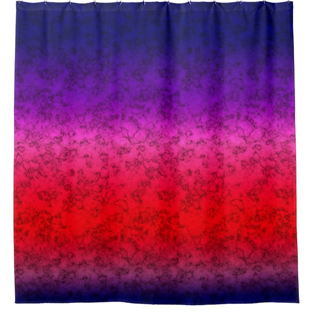Blue-red Ombre Duschvorhang (Vorderseite)