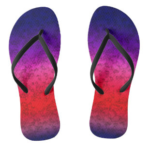 Blue-red Ombre Flip Flops