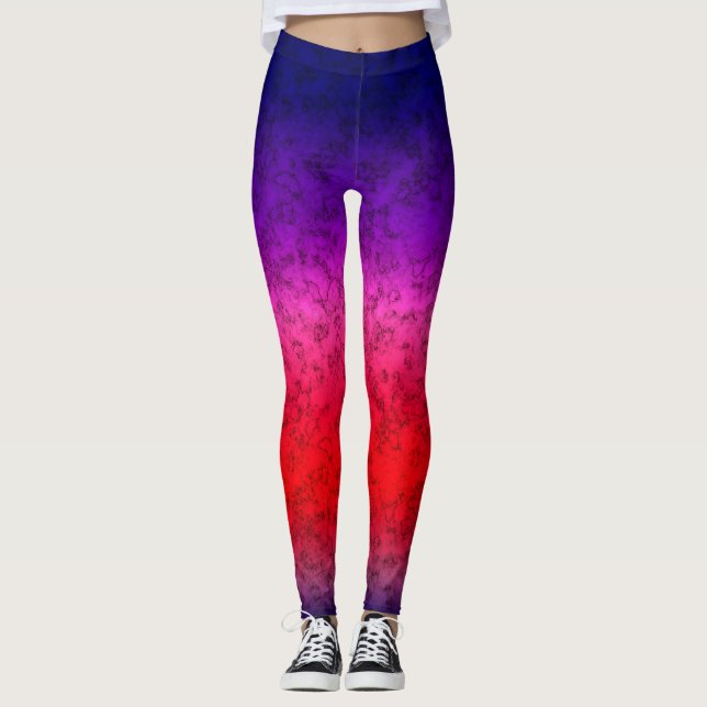Blue-red Ombre Leggings (Vorderseite)