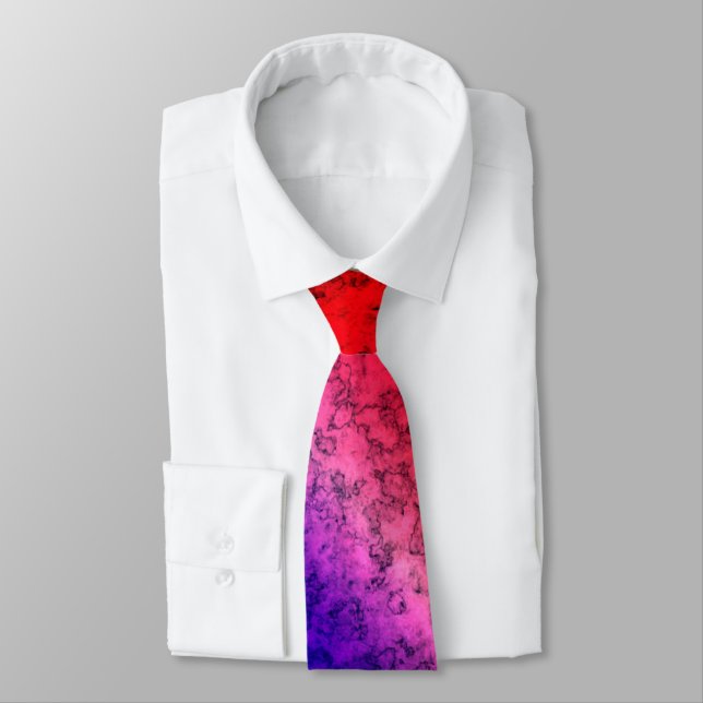 Blue-red Ombre Neck Tie Krawatte (Gebunden)