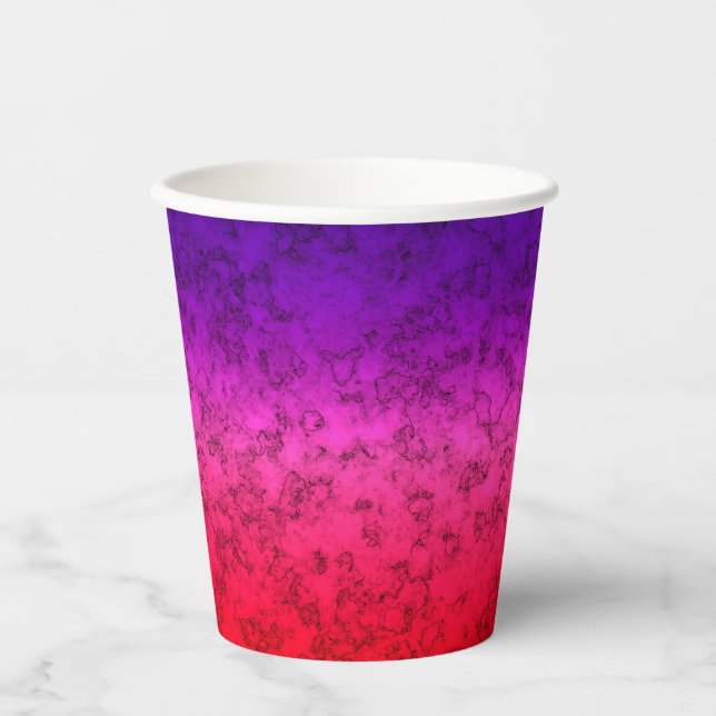 Blue-red Ombre Pappbecher (Vorderseite)