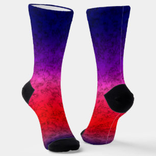 Blue-red Ombre Socken