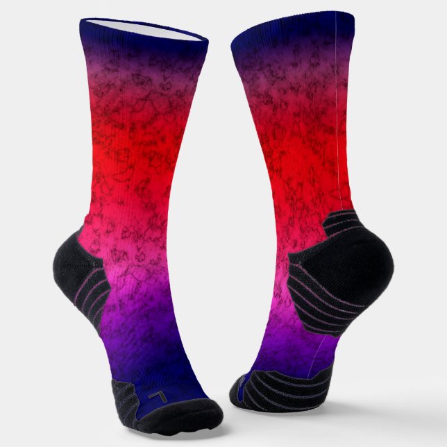 Blue-red Ombre Socken (Gewinkelt)
