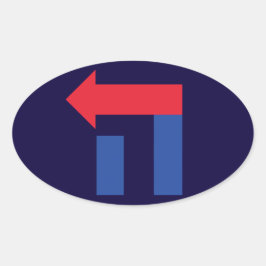 Blue Red Oval Hillary Hebrew Aufkleber