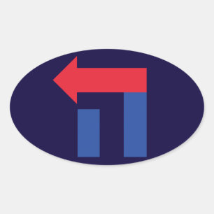 Blue Red Oval Hillary Hebrew Aufkleber