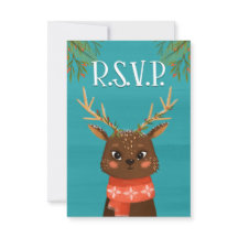 Blue Red RSVP Card