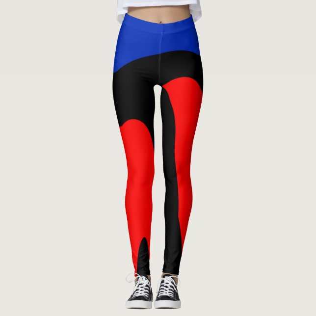Blue, Red und Black Digital Art Leggin Leggings (Vorderseite)