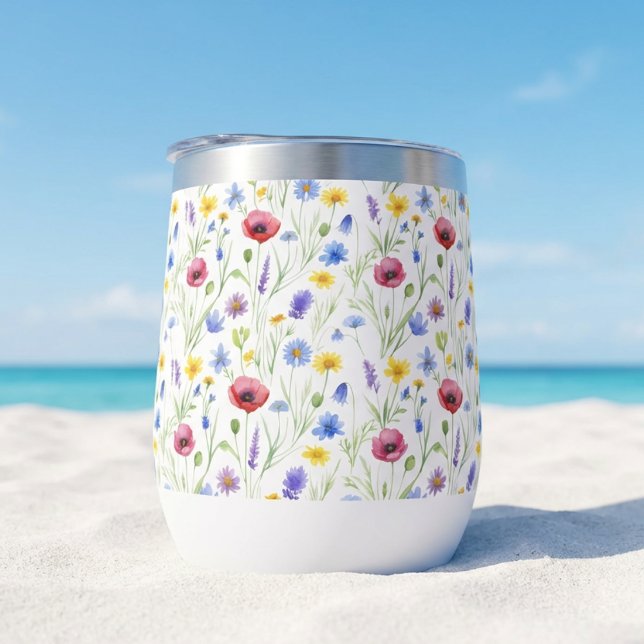 Blue Red Watercolor Wildflower (Von Creator hochgeladen)