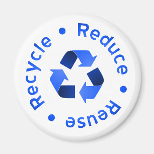 Blue Reduce Wiederverwendung Gerecycelt Magnet
