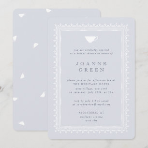 Blue Regency Afternoon Tea Bridal/Polterabend Einladung