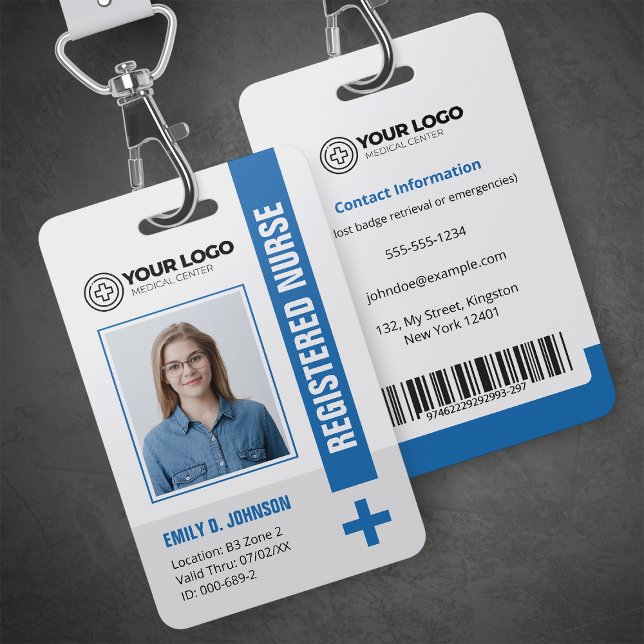 Blue Registered Nurse RN Foto & Strichcode Ausweis (Von Creator hochgeladen)