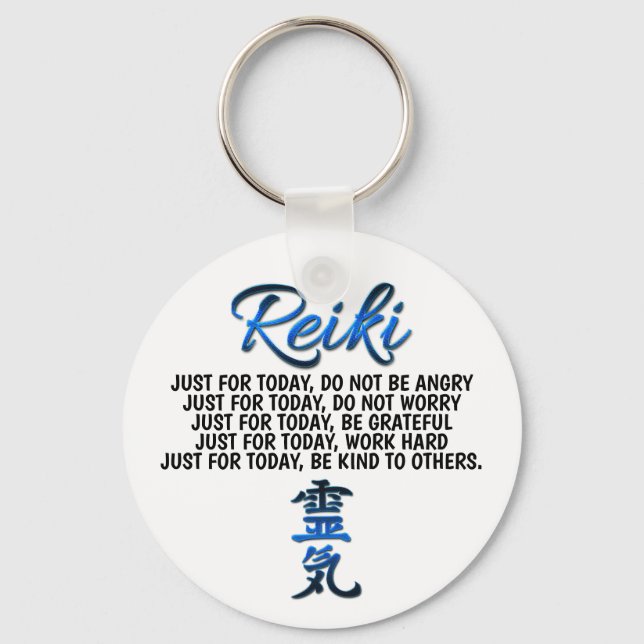 Blue Reiki Principles Keyring Schlüsselanhänger (Vorderseite)