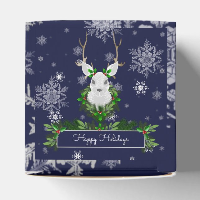 Blue Reindeer Favor Box Geschenkschachtel (Oben)