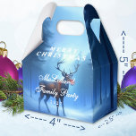 Blue Reindeer Merry Christmas Family Party Geschenkschachtel<br><div class="desc">On a crisp and quiet winter night, you unexpectedly stumble upon a reindeer. Standing majestically on the edge of the forest, its nose is glowing. You look into each other's eyes for a brief moment before he magically vanishes into the night sky... . This is the story behind this "Adorable...</div>