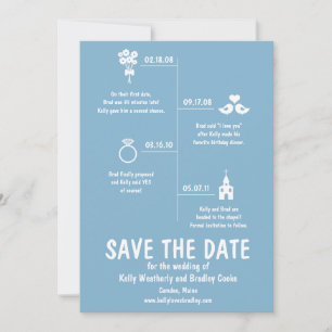 Blue Relation Timeline Wedding Save the Date