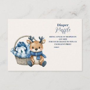 Blue Rentier Basket Baby Shower Diapper Raffle Begleitkarte