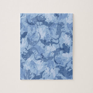 Blue Reptile Camouflage Puzzle