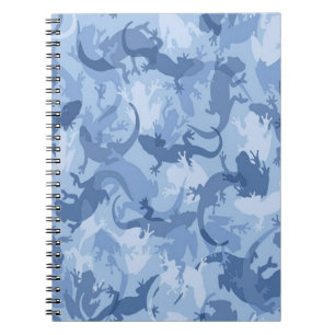 Blue Reptile Camouflage Spirale Notebook Notizblock