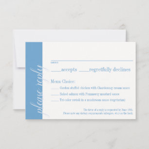 Blue Response Card, Caroline Wedding Einladung