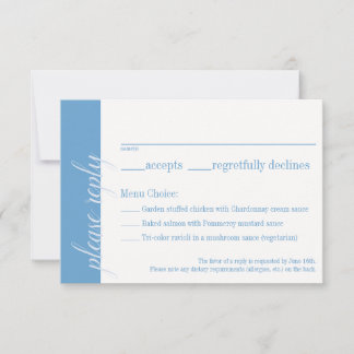 Blue Response Card, Caroline Wedding Einladung