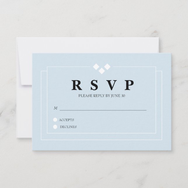 Blue Response Card RSVP Karte (Vorderseite)
