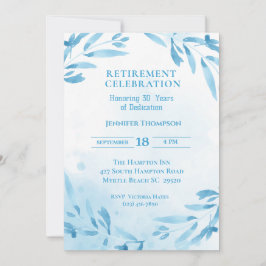 Blue Retirement Partys Celebration Einladung