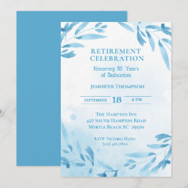 Blue Retirement Partys Celebration Einladung