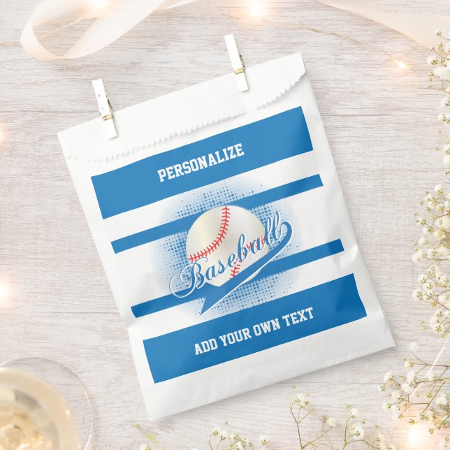 Blue Retro Baseball ⚾ Style Geschenktütchen (Ausgeschnitten)