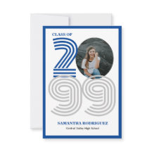 Blue Retro Big Numbers Abschluss Foto