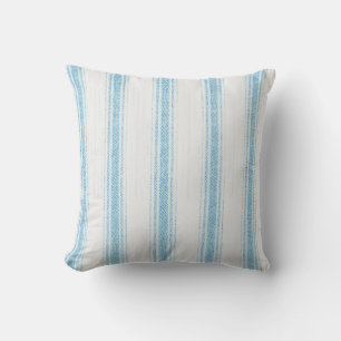Blue Retro Cotton Ticking Style Pillow Kissen